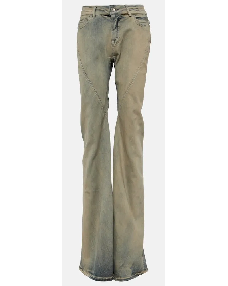 Rick Owens DRKSHDW - Jeans flared a vita media Grigio