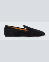 The Row Mocassini Brent in suede Nero