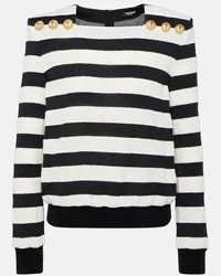 Balmain Top in jersey a righe Nero