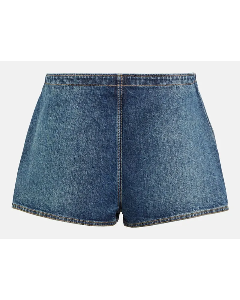 Alaïa AlaÃ¯a Shorts di jeans Blu