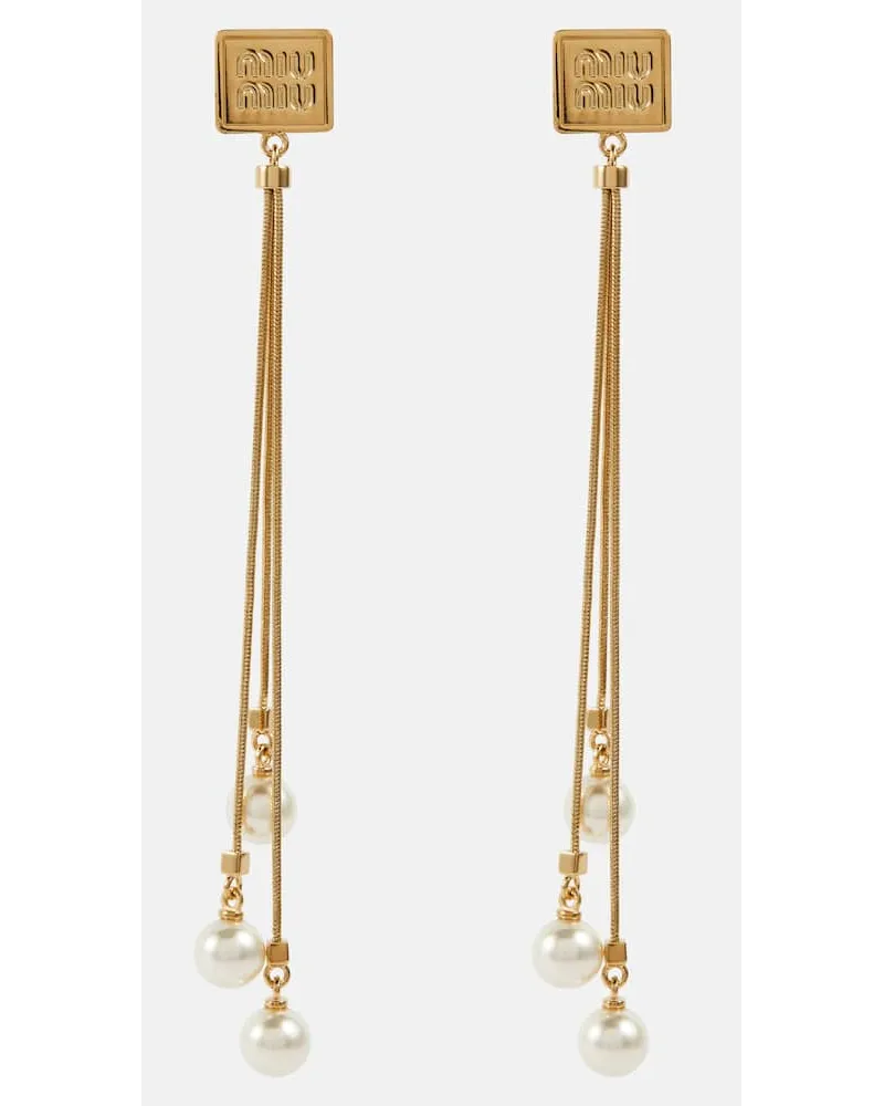 Miu Miu Orecchini con perle bijoux Oro