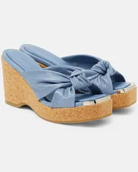 Jimmy Choo Sandali Avenue in pelle con zeppa Blu