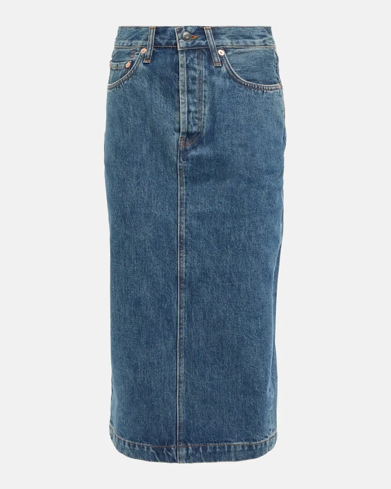 WARDROBE.NYC Gonna midi in jeans a vita alta Blu