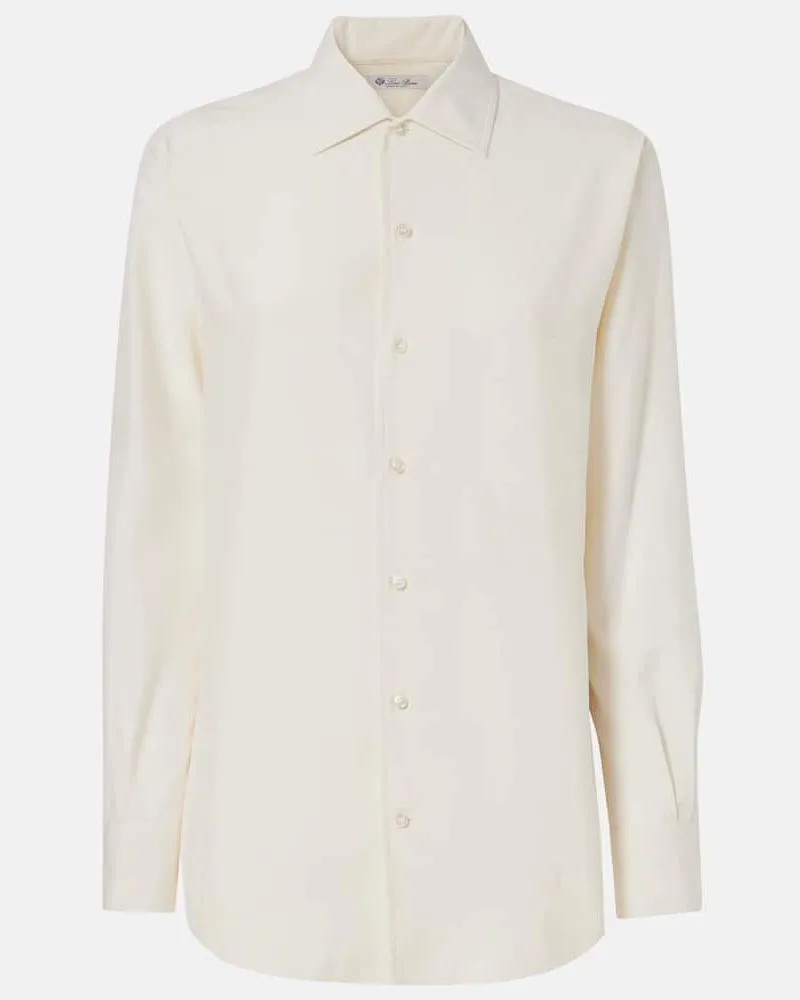 Loro Piana Camicia AndrÃ© in seta Bianco