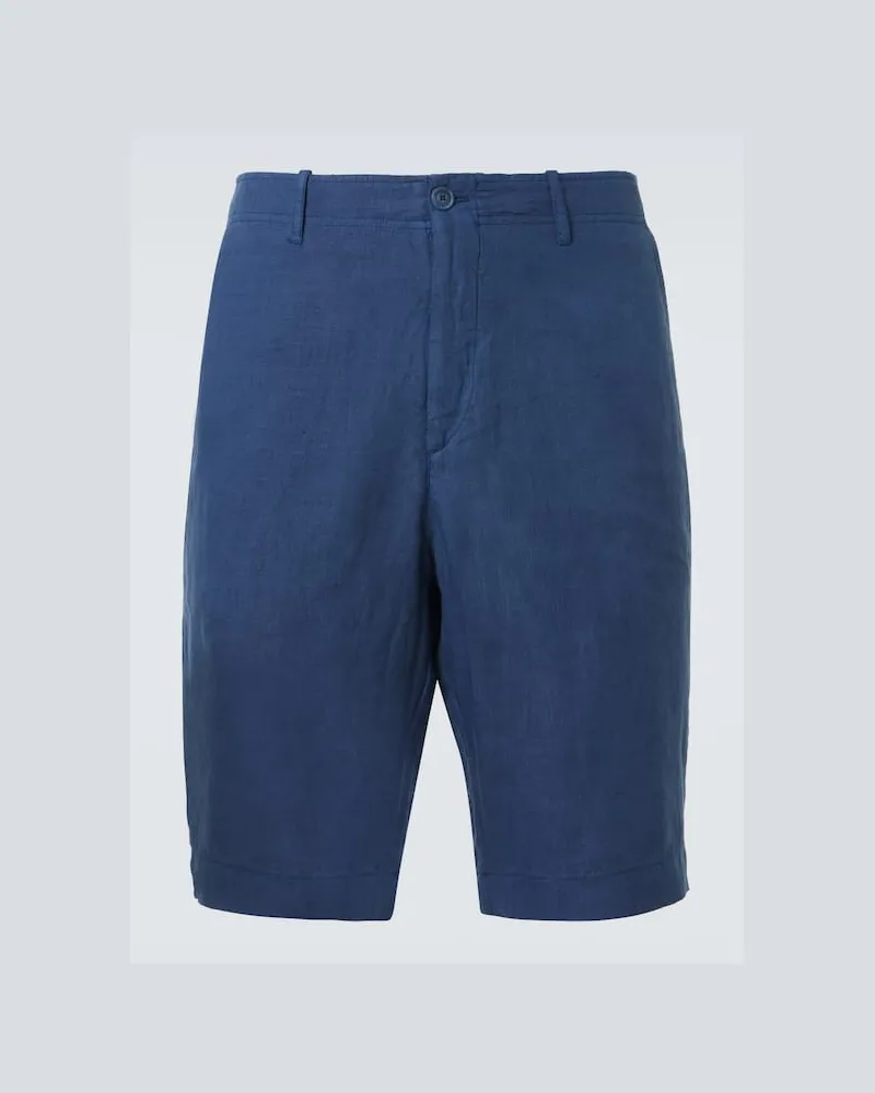 Fedeli Bermuda Ajaccio in lino Blu