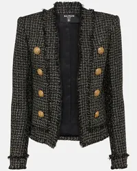 Balmain Giacca doppiopetto in tweed Nero