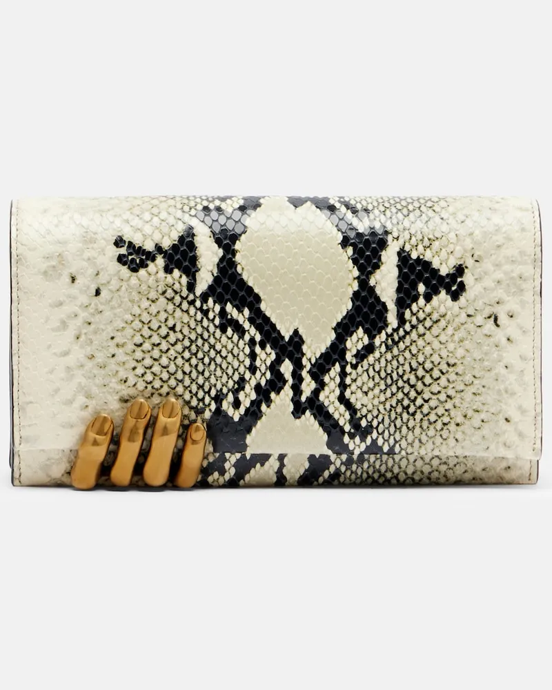 KHAITE Clutch Sculpted Hand in pelle stampata Bianco