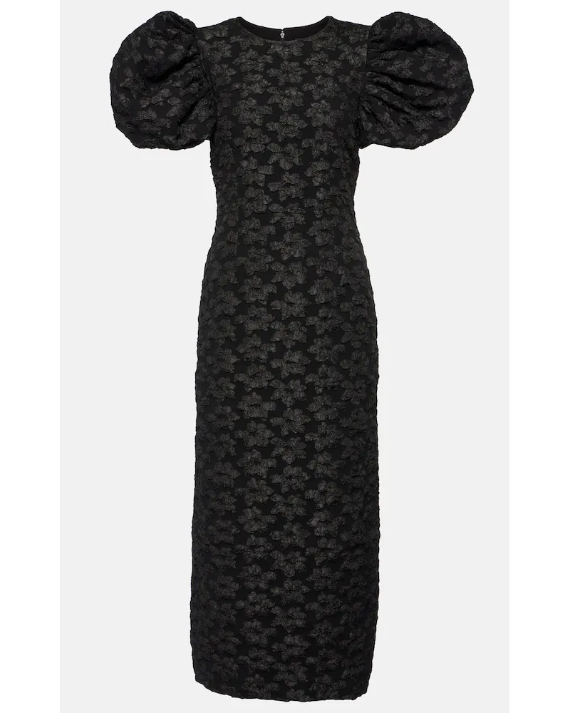 ROTATE Birger Christensen Abito midi in jacquard Nero
