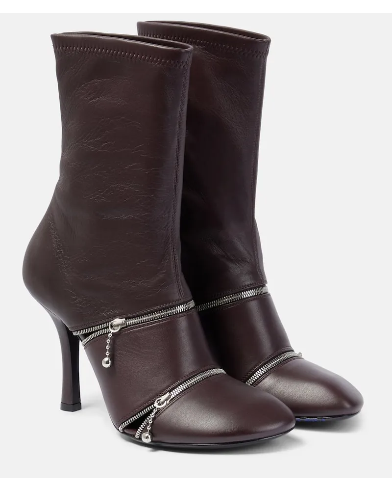 Burberry Stivaletti Peep in pelle Rosso