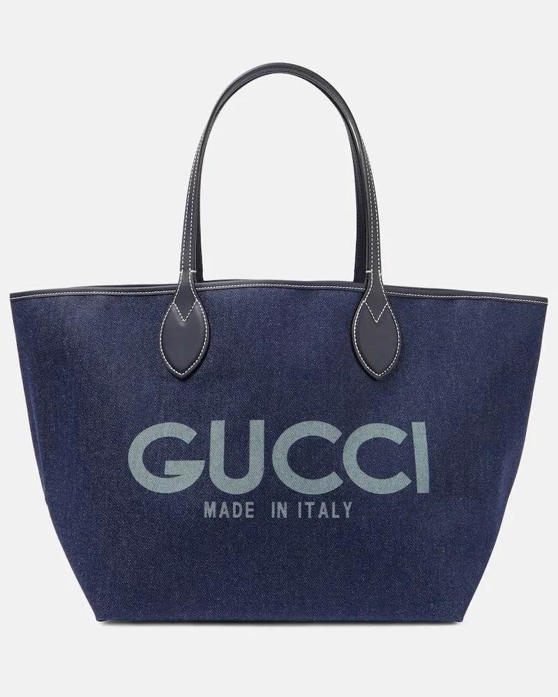 Gucci Borsa Totissima Large in denim Blu