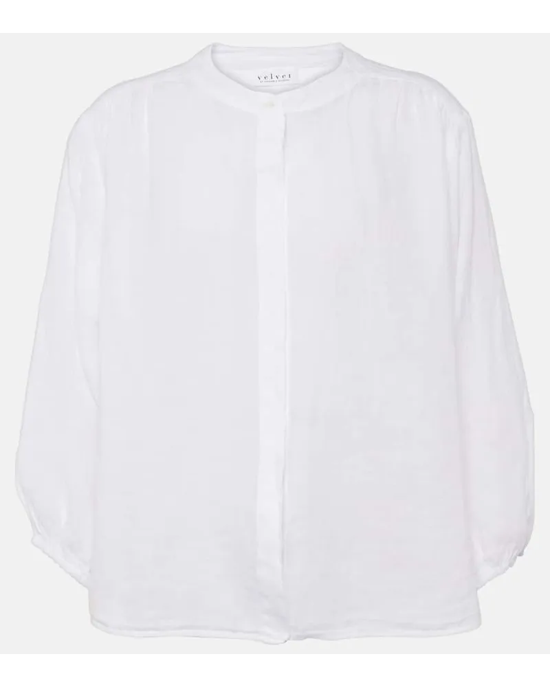 Velvet Blusa Avis in lino Bianco