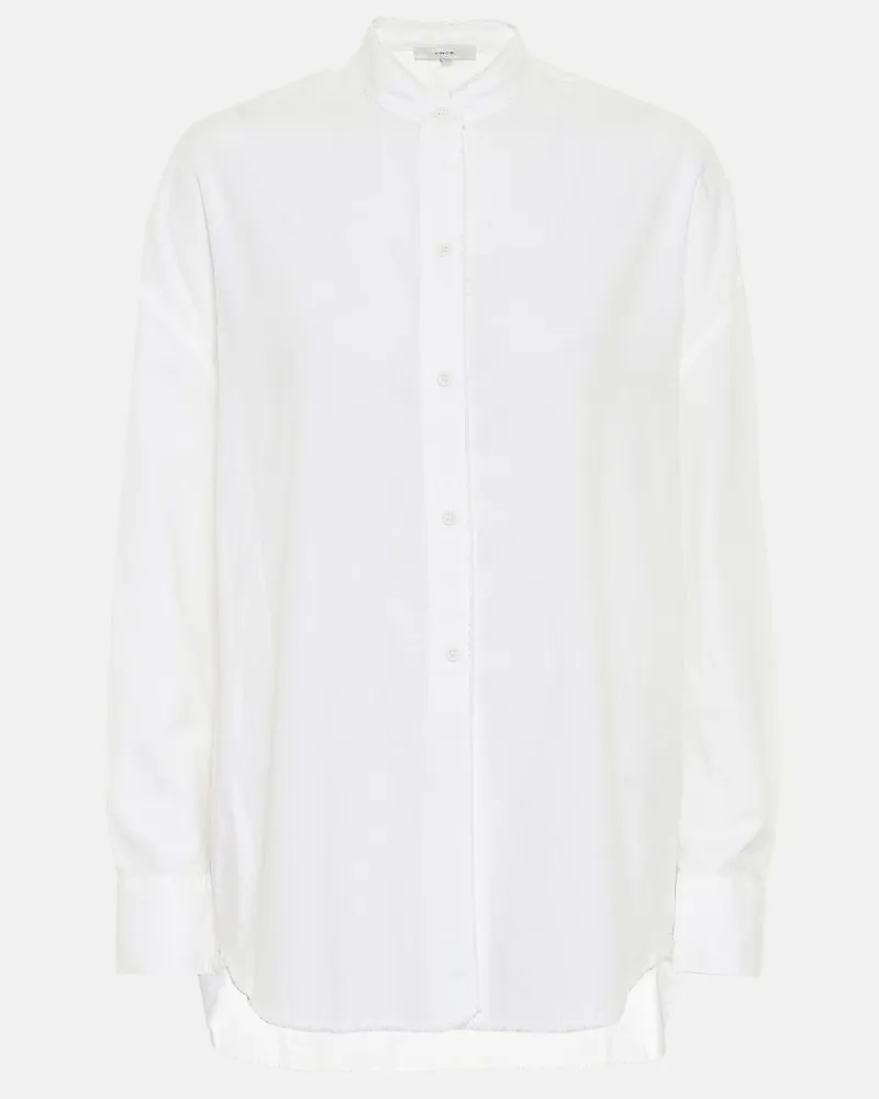 Vince Camicia in cotone e seta Bianco