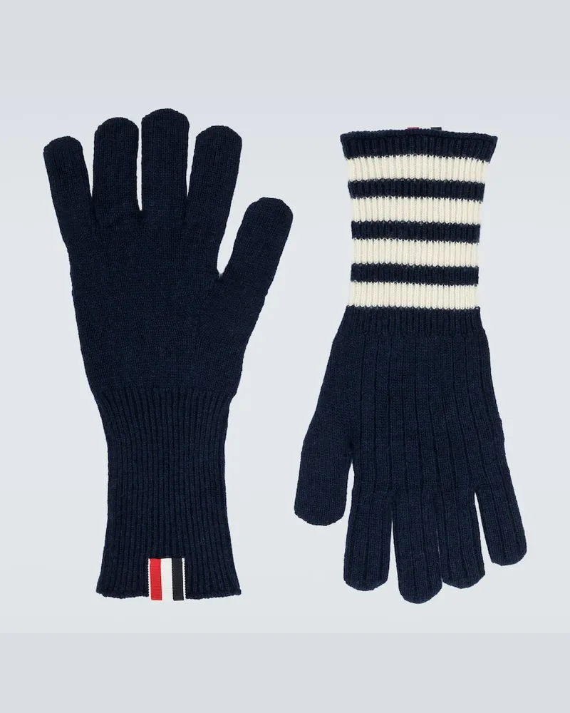 Thom Browne Guanti in cashmere Blu
