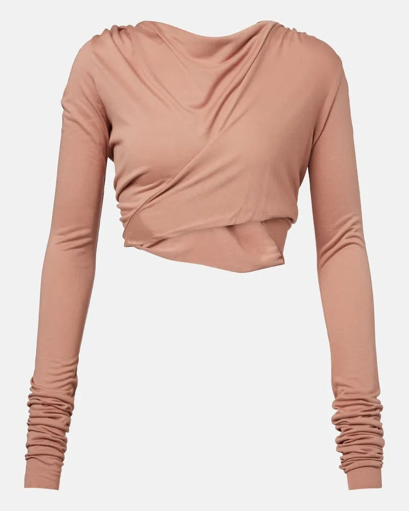 Rick Owens Top cropped Jade in jersey Beige