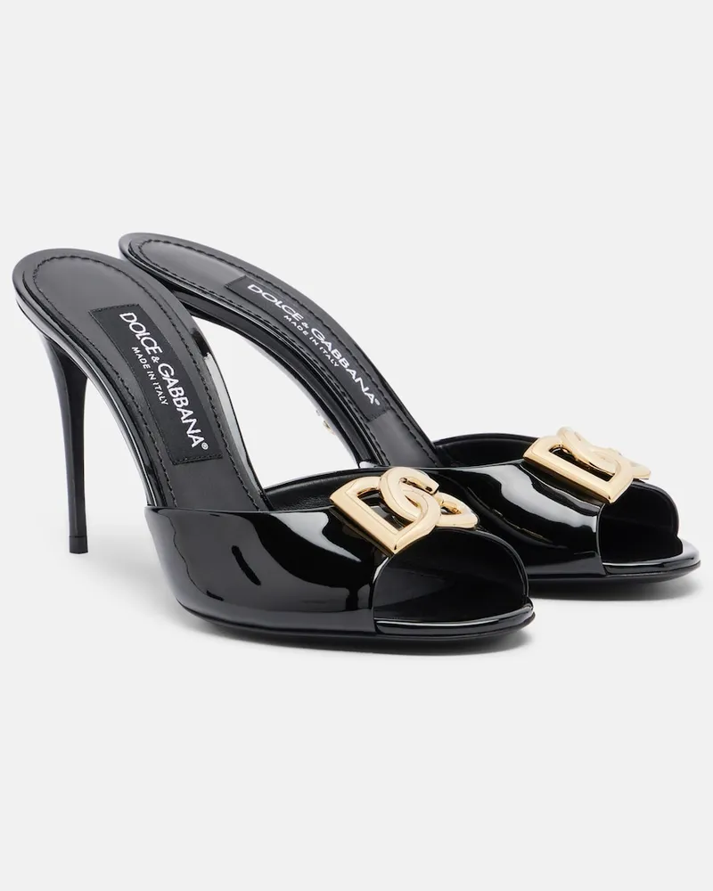 Dolce & Gabbana Mules DG in vernice Nero