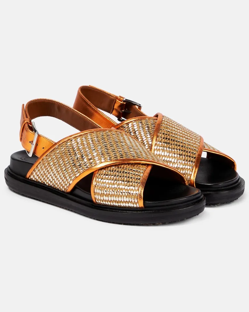 Marni Sandali Fussbett con finiture in pelle Oro