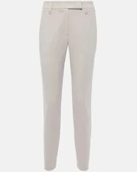 Brunello Cucinelli Pantaloni slim in misto cotone Bianco