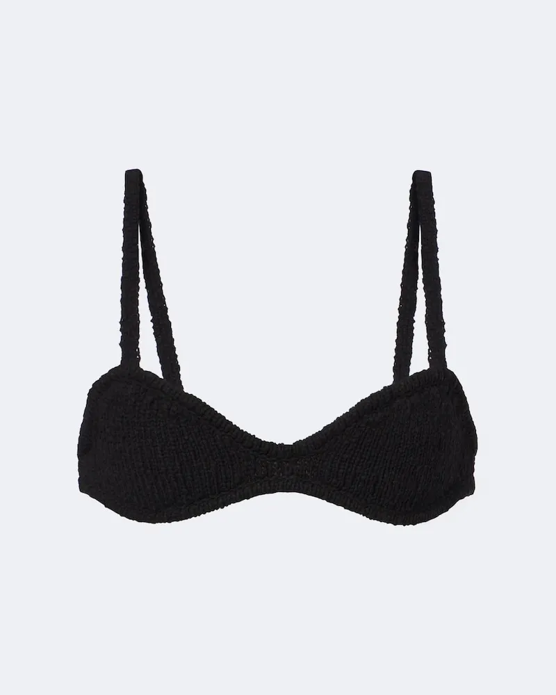 Aya Muse Top Kena in maglia di cotone Nero
