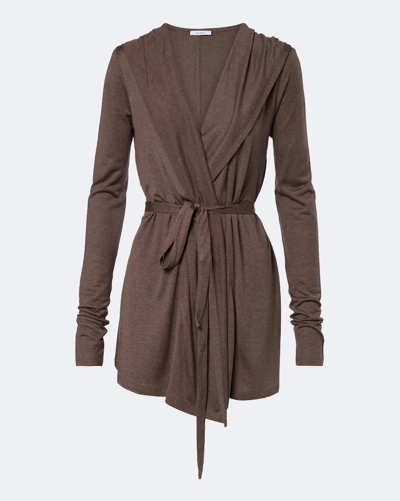 Max Mara Cardigan a portafoglio in jersey Marrone