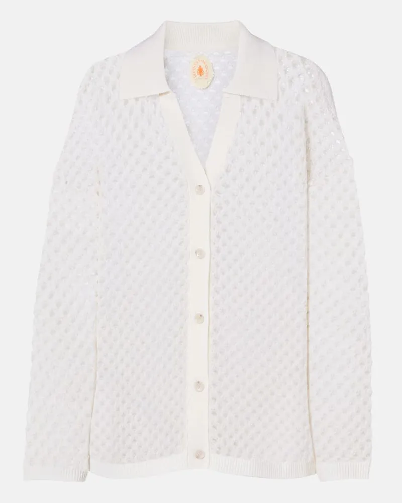 Jardin des Orangers Cardigan in lana e cashmere Bianco