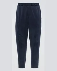 Giorgio Armani Pantaloni tapered in jersey Blu