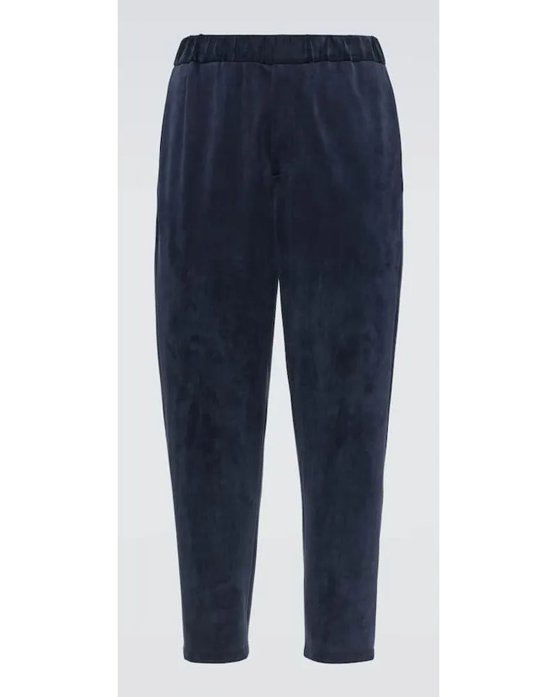 Giorgio Armani Pantaloni tapered in jersey Blu