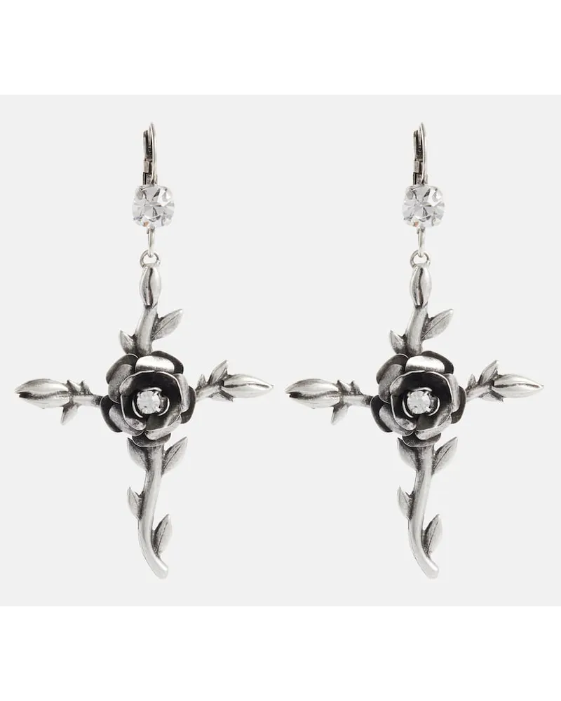 Blumarine Orecchini pendenti Rose con decorazioni Argento