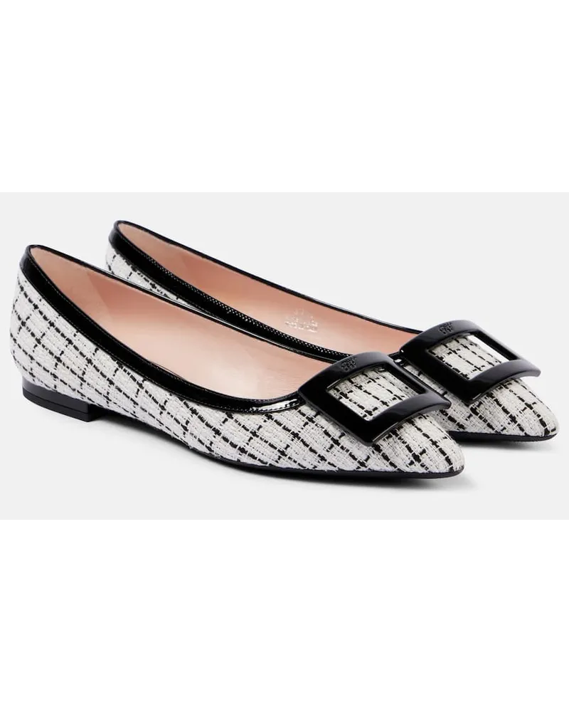 Roger Vivier Ballerine Gommettine in bouclÃ Bianco