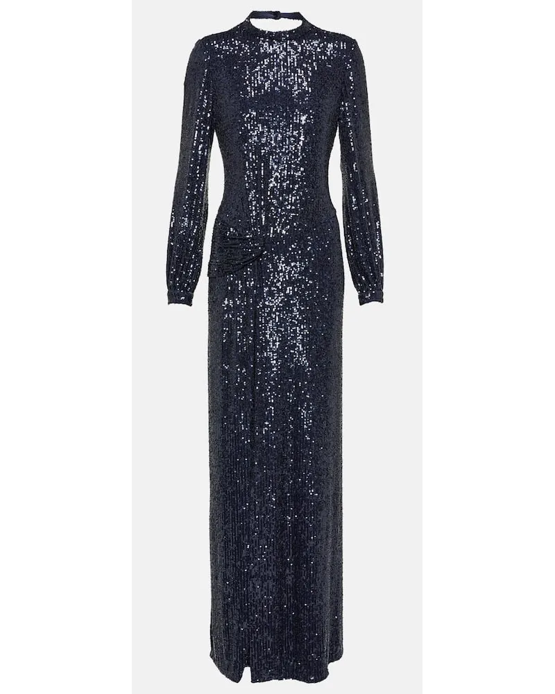 Monique Lhuillier Abito lungo con paillette Nero