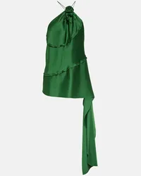 Victoria Beckham Top in raso Verde