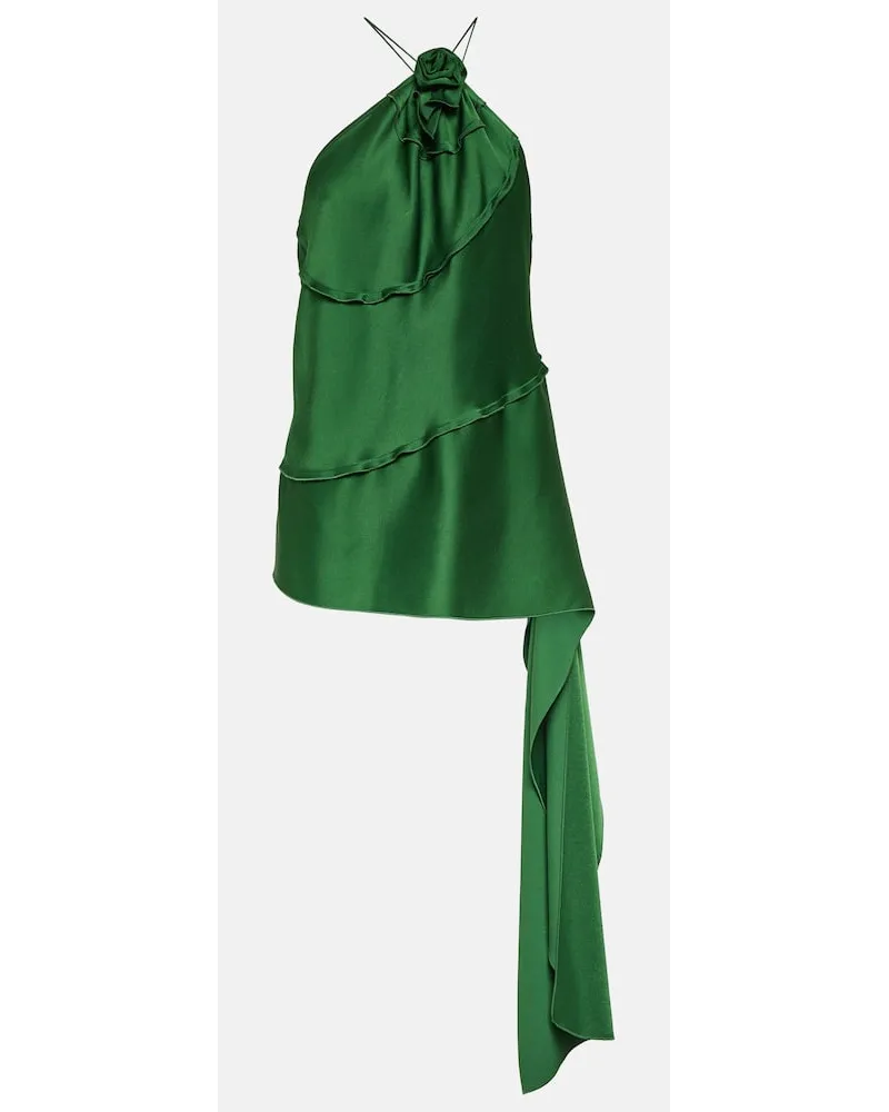 Victoria Beckham Top in raso Verde