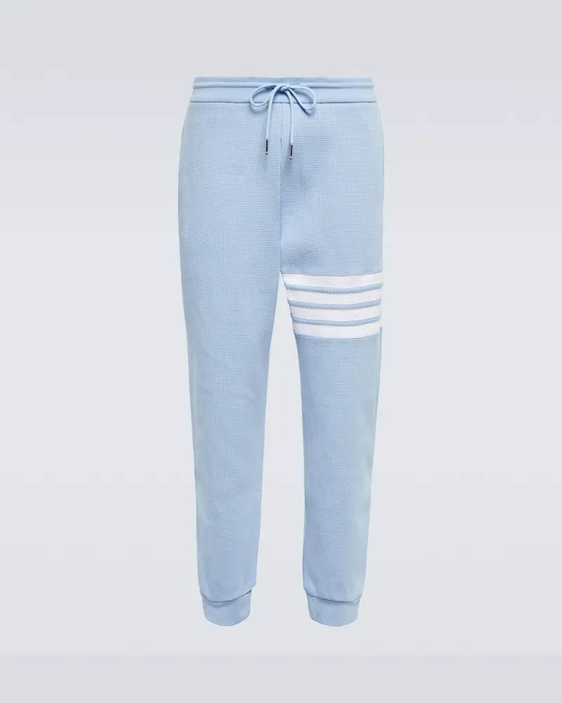 Thom Browne Pantaloni sportivi 4-Bar in cotone Blu
