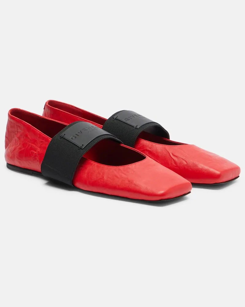Givenchy Ballerine Sliced Square in pelle Rosso