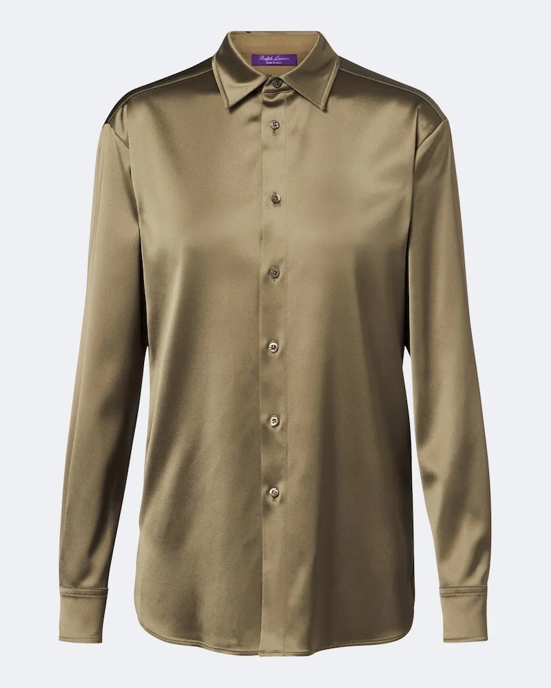 Ralph Lauren Camicia Adrien in raso Verde