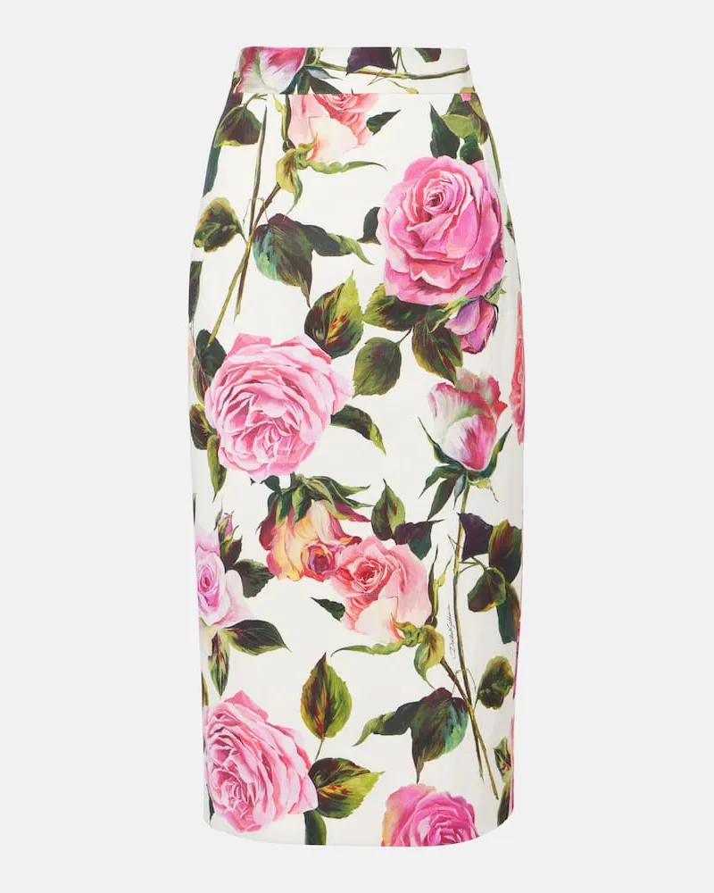 Dolce & Gabbana Gonna a tubino in misto cotone Bianco