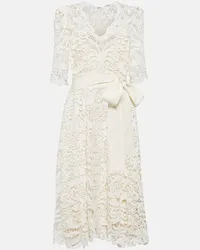 Elie Saab Amido midi in pizzo Bianco