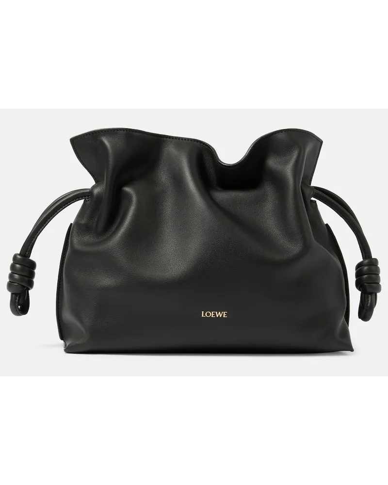 Loewe Clutch Flamenco in pelle Nero