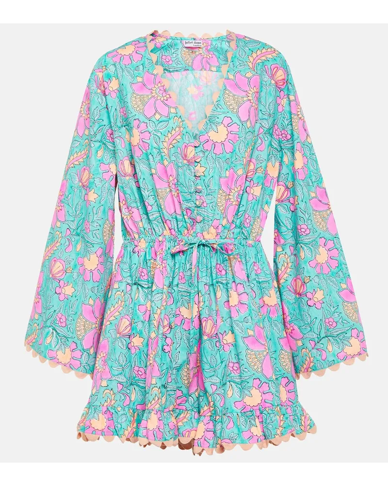 Juliet Dunn Jumpsuit corta in popeline di cotone Multicolore