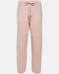 Moncler Pantaloni sportivi in lana e cashmere Rosa