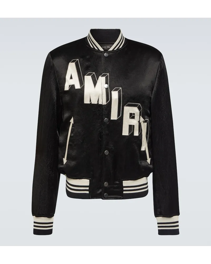Amiri Giacca varsity in raso Nero