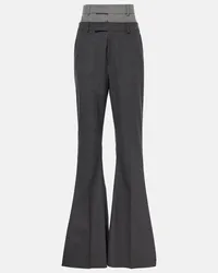 SPORTMAX Pantaloni flared Lince in lana Grigio