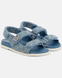 Gucci Sandali Double G in denim GG Blu