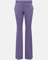 Stella McCartney Pantaloni in misto lana a vita bassa Viola