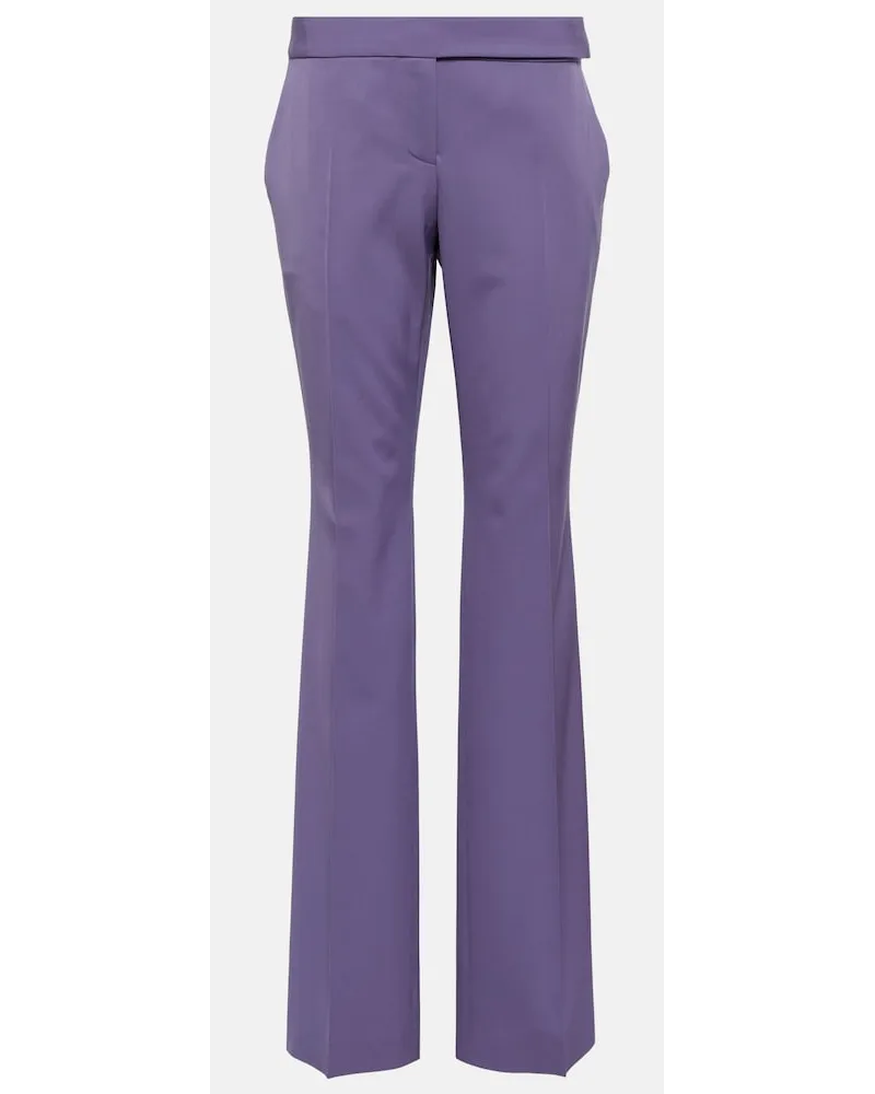Stella McCartney Pantaloni in misto lana a vita bassa Viola