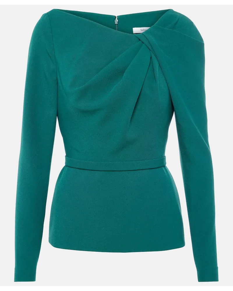 Safiyaa Top Manya in crÃªpe arricciato Verde