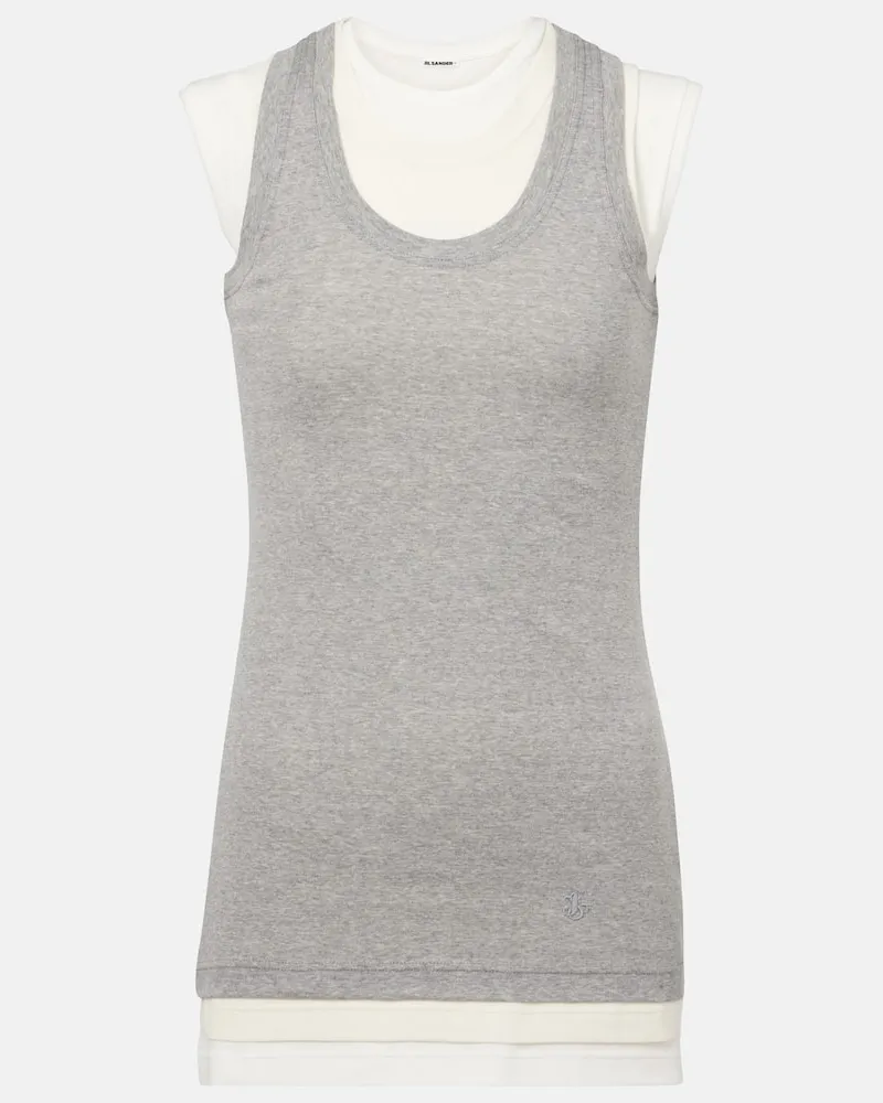 Jil Sander Set di 3 tank top in cotone Multicolore