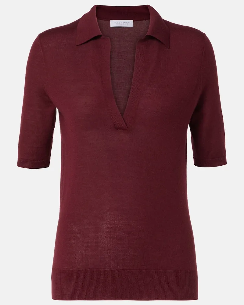 Gabriela Hearst Polo Frank in cashmere e seta Borgogna
