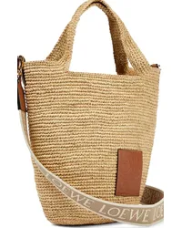 Loewe Paula's Ibiza - Borsa Slit Mini in rafia Beige