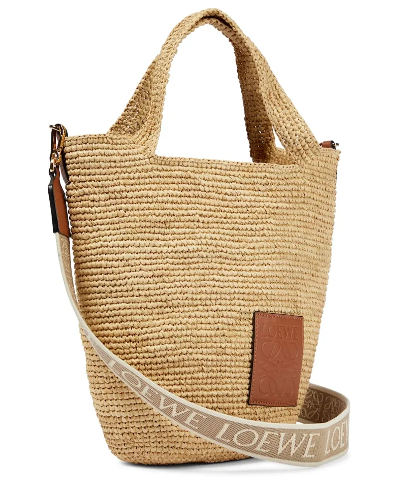 Loewe Paula's Ibiza - Borsa Slit Mini in rafia Beige