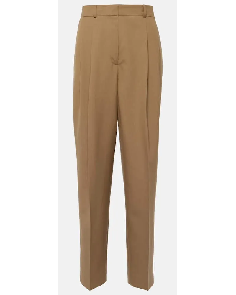 Totême Pantaloni regular a vita alta Beige